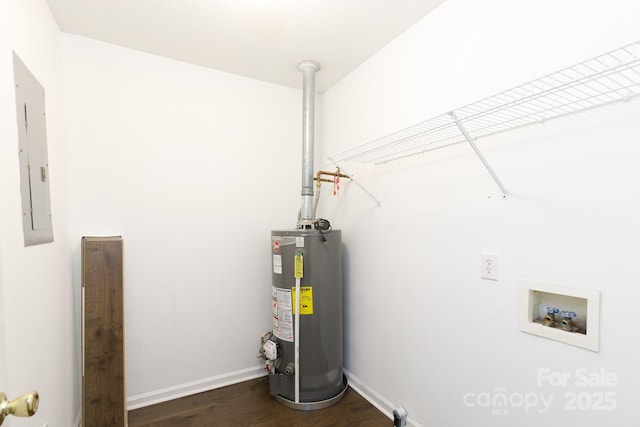 utility room with gas water heater