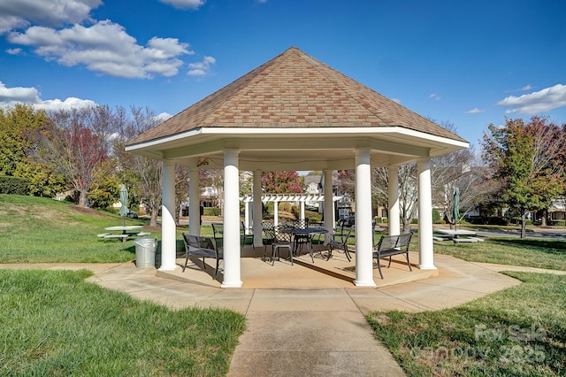 view of home's community featuring a gazebo and a yard