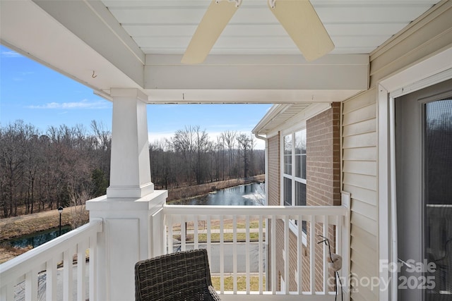 balcony with a water view