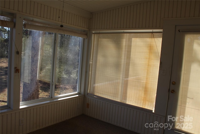 view of unfurnished sunroom