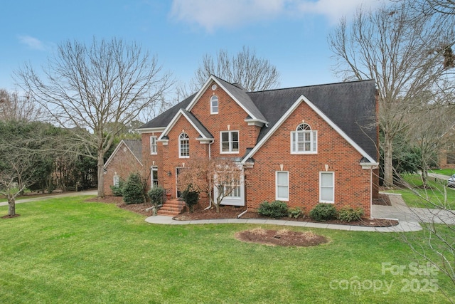 front facade with a front lawn