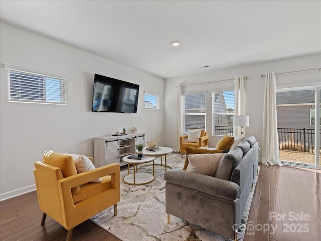 living room featuring hardwood / wood-style floors