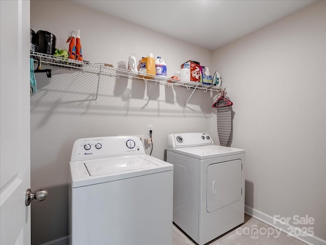 laundry area featuring separate washer and dryer