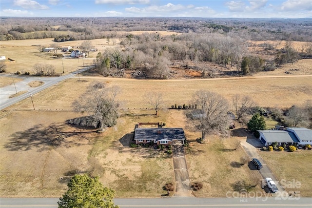 drone / aerial view with a rural view