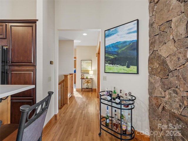 hall featuring light hardwood / wood-style floors