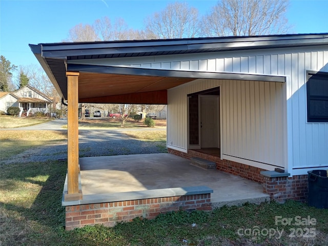 view of patio / terrace with a carport