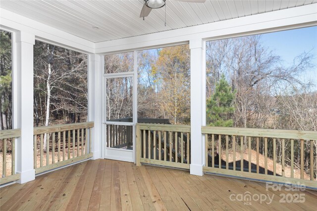 4243 Candlewood Dr Unit 9, Sherrills Ford, NC 28673 - unfurnished sunroom featuring ceiling fan