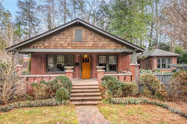 bungalow-style home with covered porch