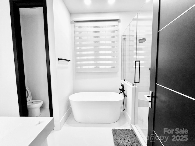 bathroom with independent shower and bath