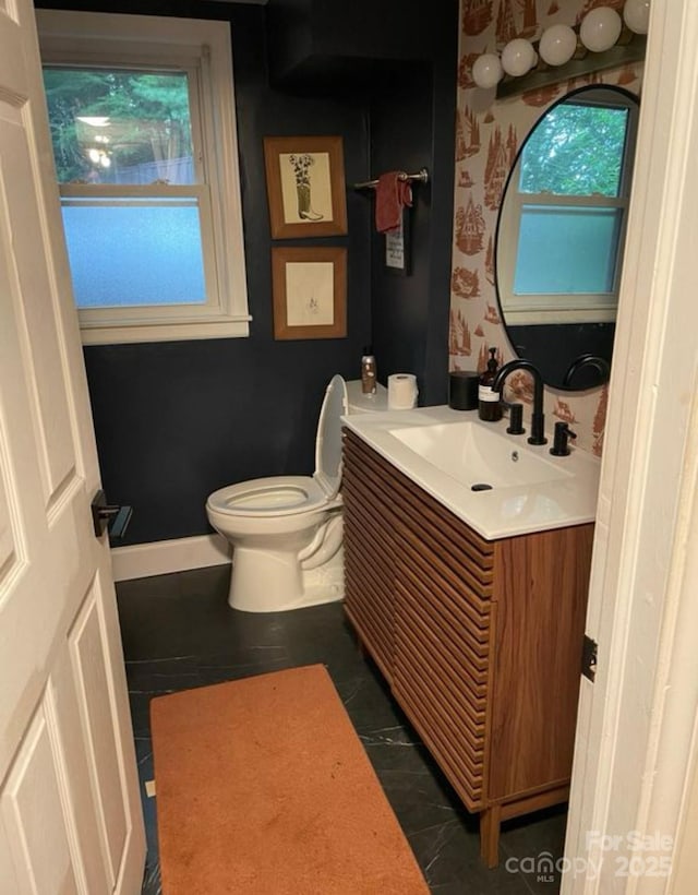 bathroom with vanity and toilet