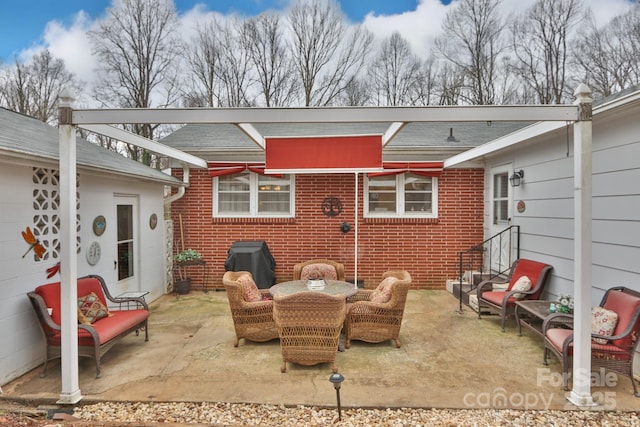 view of patio with grilling area