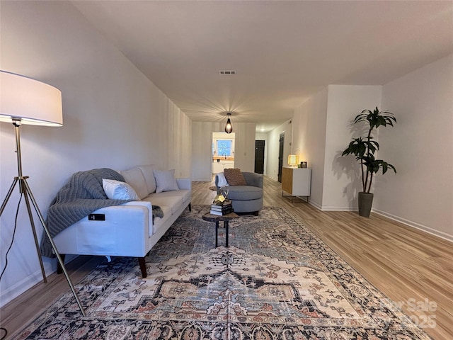 living room featuring hardwood / wood-style floors