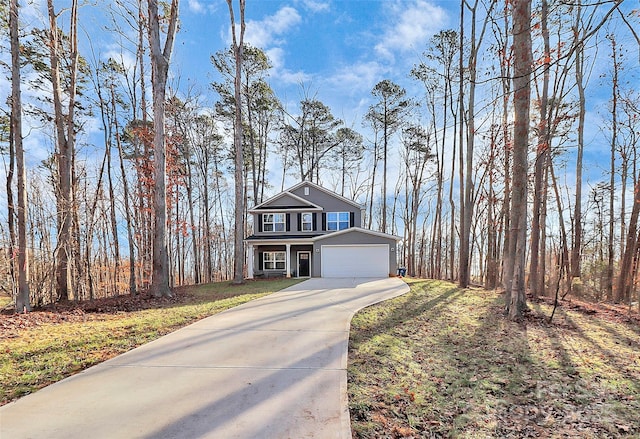 view of front facade featuring a garage