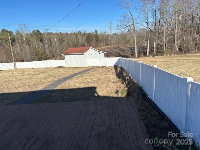 view of yard with a deck