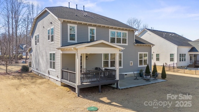 rear view of house featuring a patio area