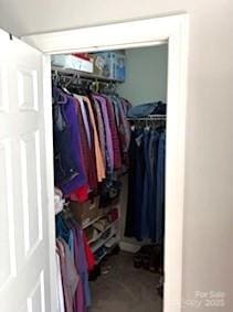 view of walk in closet