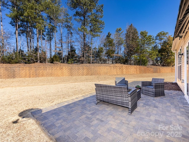 view of patio with a fenced backyard