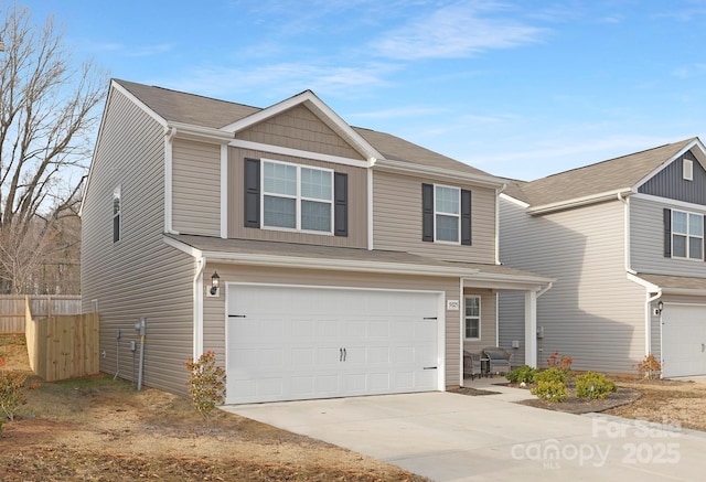 view of front facade featuring a garage