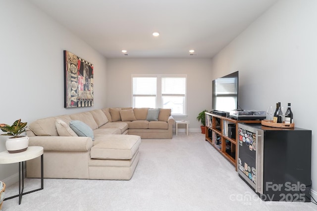 living room with carpet floors