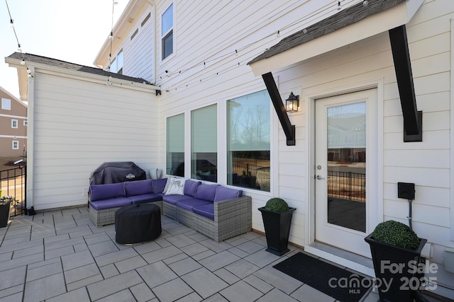 view of patio with outdoor lounge area