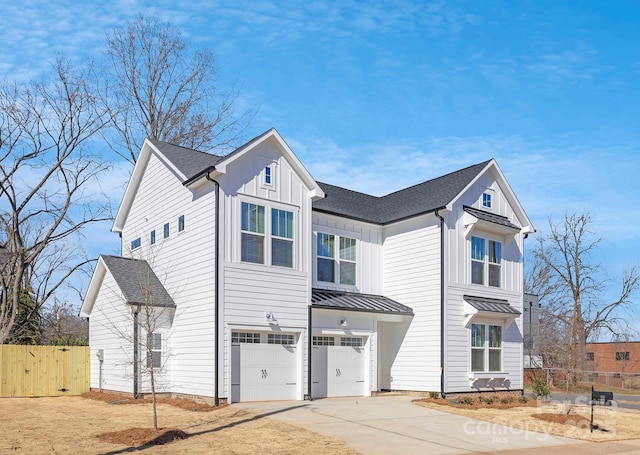 view of front of home with a garage