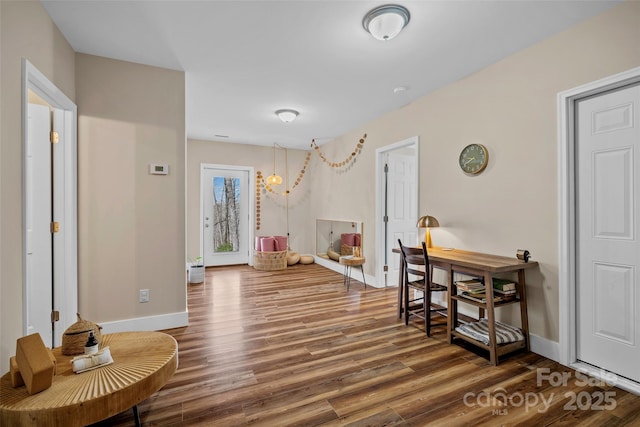 interior space with wood-type flooring