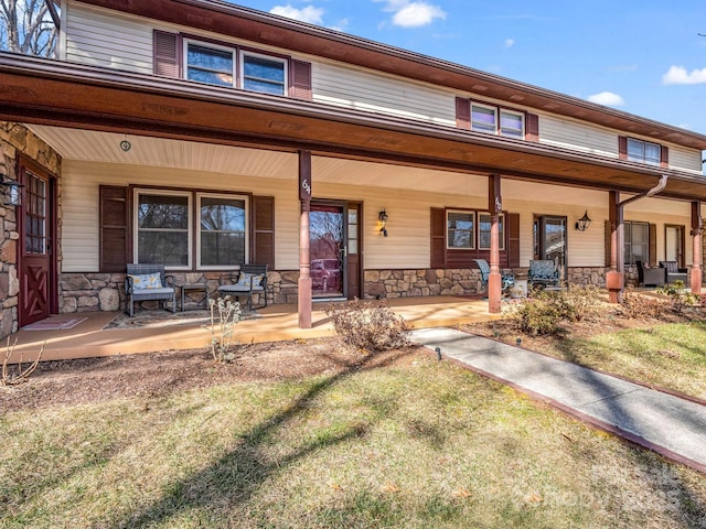 60 Vista View Ct, Etowah, NC 28729 - view of front of property with a porch and stone siding