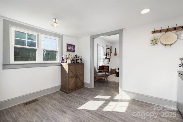 interior space featuring light hardwood / wood-style floors