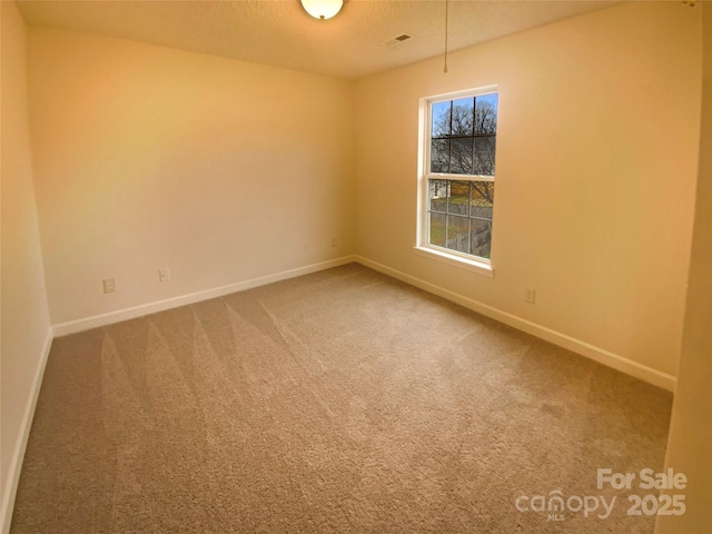 spare room with carpet flooring and a textured ceiling