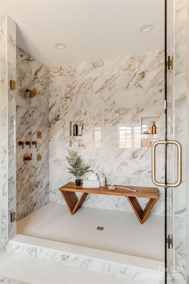 bathroom with walk in shower