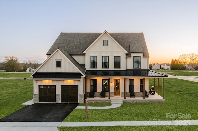 Lot11 Mayes Meadow Drive Devonshire, Cornelius, NC 28078 - modern farmhouse featuring a standing seam roof, a porch, and a metal roof