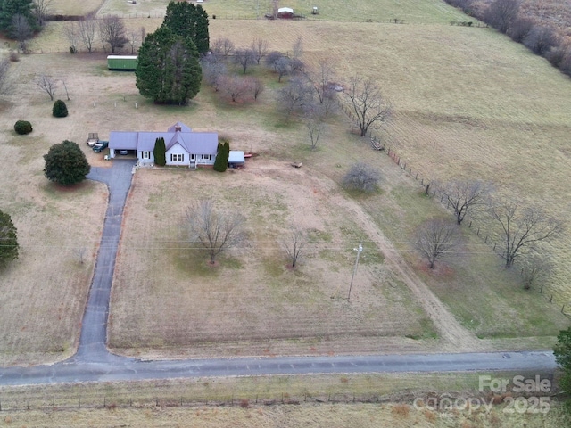 aerial view with a rural view