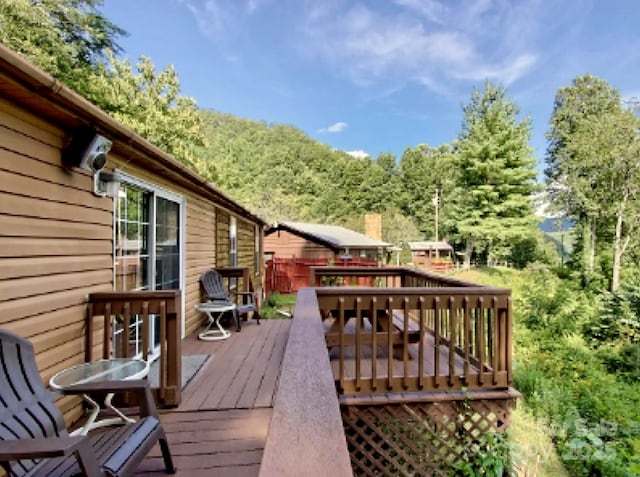 68 Vacation Dr, Whittier, NC 28789 - view of wooden terrace