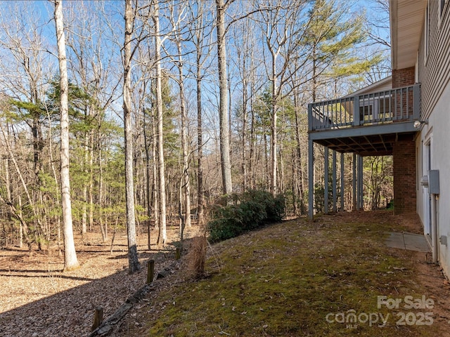 view of yard with a deck