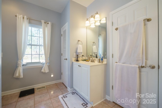 bathroom featuring vanity and tile patterned floors