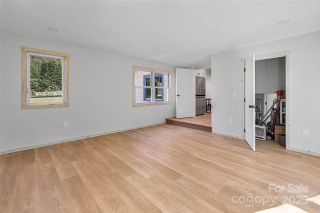 interior space with light hardwood / wood-style flooring