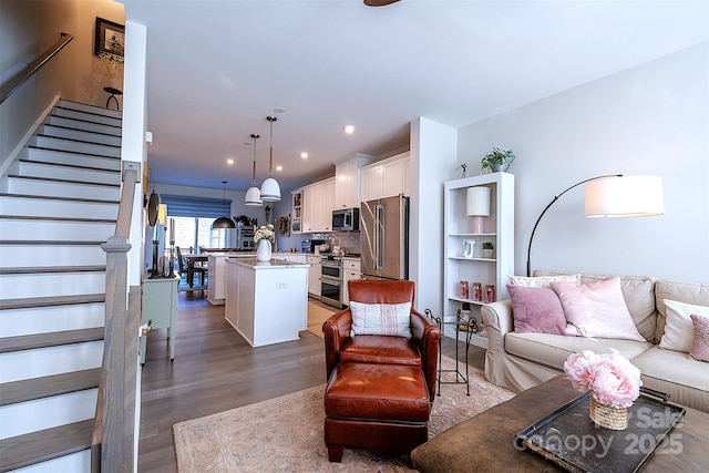 living room featuring hardwood / wood-style flooring