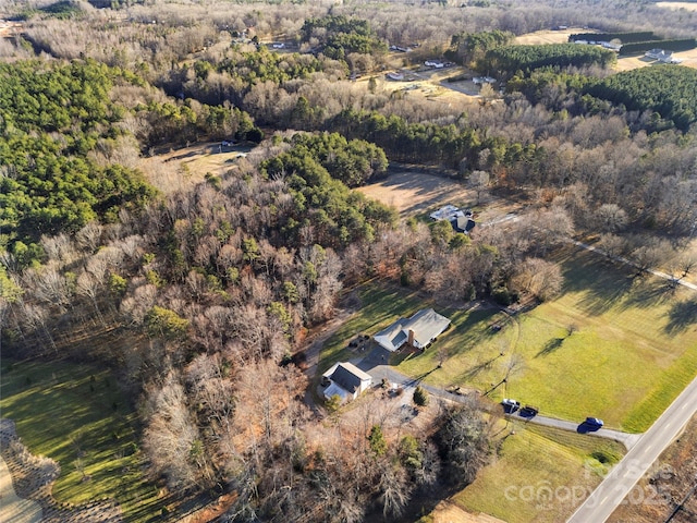 drone / aerial view with a rural view