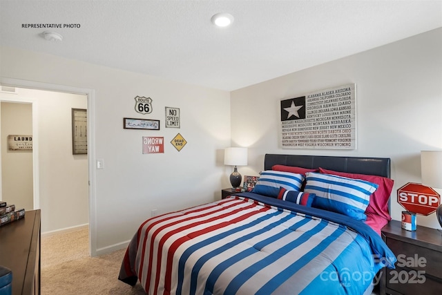 view of carpeted bedroom