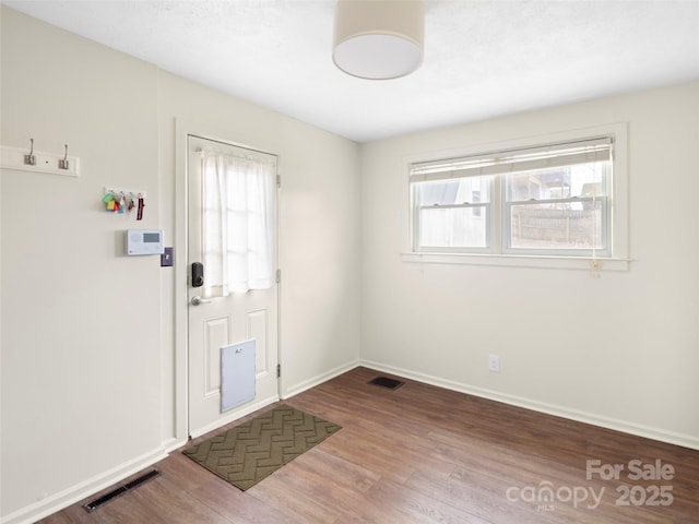 foyer with hardwood / wood-style flooring