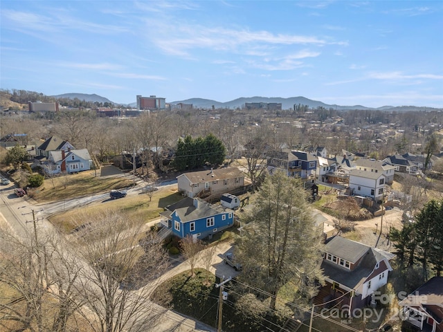 bird's eye view featuring a mountain view