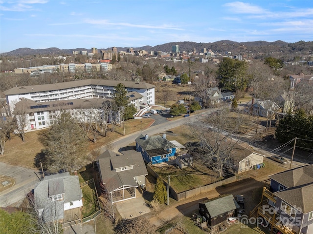 aerial view featuring a mountain view