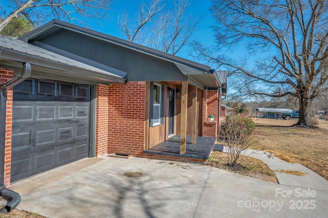 exterior space featuring a garage