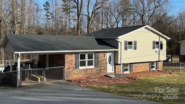 view of split level home