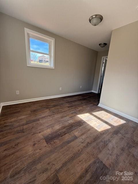 empty room featuring dark hardwood / wood-style floors