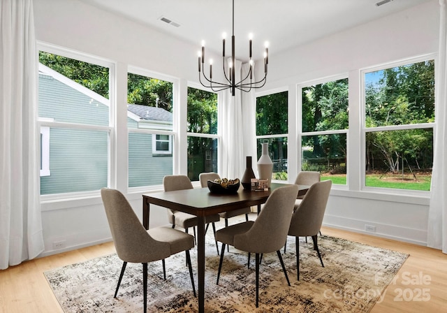 1912 St John St, Charlotte, NC 28216 - dining room featuring a chandelier and light wood finished floors