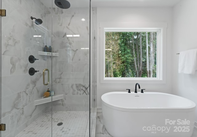 1912 St John St, Charlotte, NC 28216 - bathroom with a freestanding bath and a stall shower