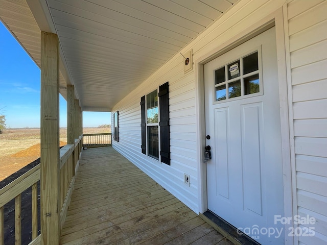 deck with a porch