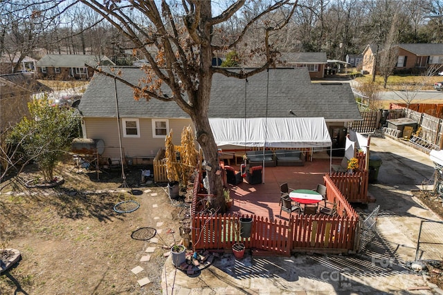 exterior space featuring a wooden deck