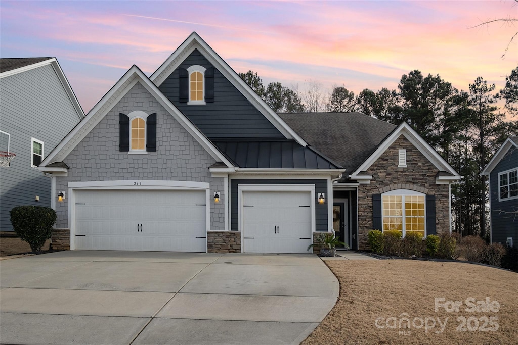 view of front of home featuring a garage